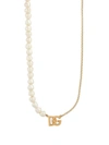 Dolce & Gabbana Dg Imitation Pearl Long Necklace In Zoo00