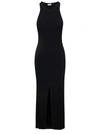 NANUSHKA 'ELIA' LONG BLACK DRESS WITH FRONT SPLIT IN VISCOSE BLEND WOMAN