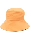 Jacquemus Bando Cotton Blend Wide Brim Hat In Orange