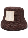 Jacquemus Ficiu Bucket Shape Patch Detail Hat In Brown
