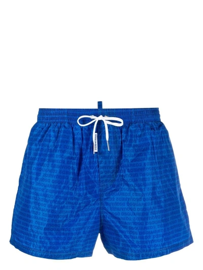 Dsquared2 Logo-print Swim Shorts In Blue