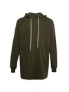 Rick Owens Long-length Drawstring Hoodie In Green