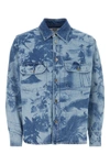 Msgm Unique Print Denim Shirt In Printed