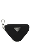 Prada Nylon Trick Key Chain In Black