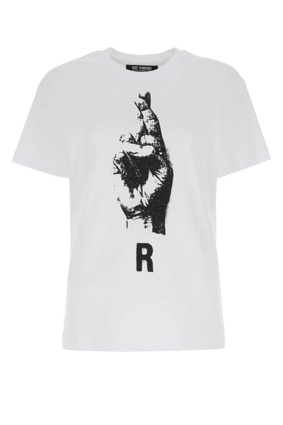 Raf Simons Graphic-print Cotton T-shirt In White