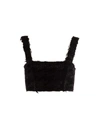 Balmain Cropped Sequin-embellished Houndstooth Stretch-knit Top In Black