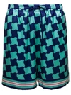 Casablanca Pool Tile Printed Tech Swim Shorts In Blu