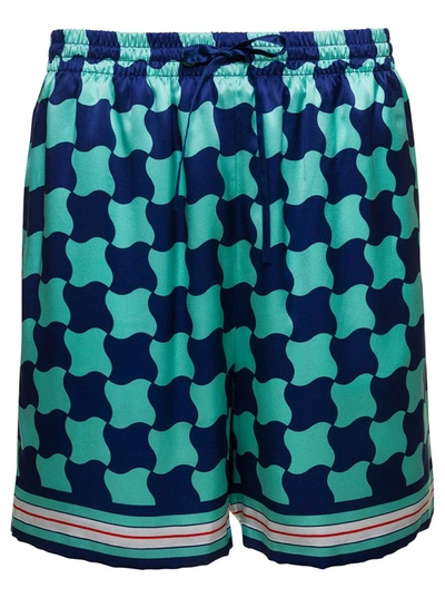 Casablanca Pool Tile Printed Tech Swim Shorts In Multi