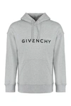 Givenchy Logo Cotton Hoodie In Grey