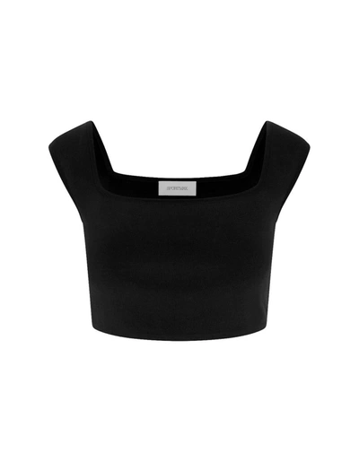 Sportmax Cotton Crop Top In Black