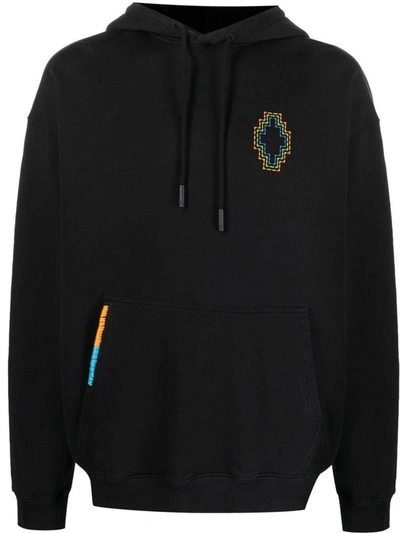 Marcelo Burlon County Of Milan Cross-embroidered Drawstring Hood In Black Org