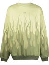 Vision Of Super Flame-printed Sweatshirt In Green