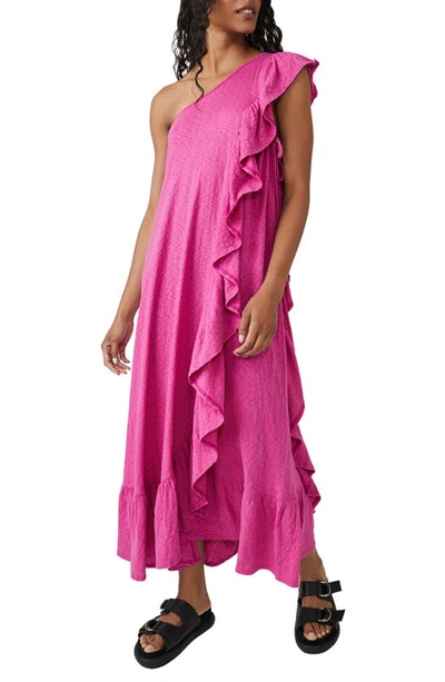 Free People Elisa One-shoulder Maxi Dress In Dahlia Mauve