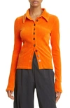 Kkco Scallop Button-up Shirt In Carrot