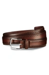 ALLEN EDMONDS MANISTEE BROGUED LEATHER BELT