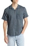 Corridor Disco Stripe Short Sleeve Shirt In Black