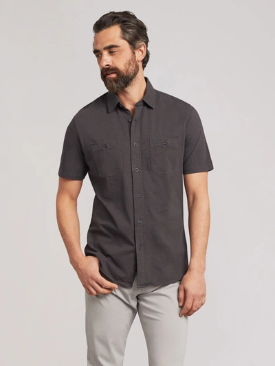 Faherty Short-sleeve Sunwashed Knit Shirt (tall) In Washed Black