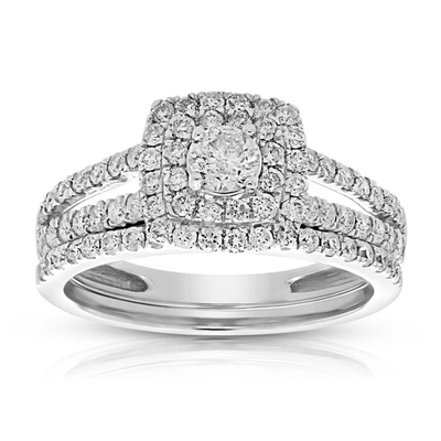 Vir Jewels 1 Cttw Diamond Prong Set Wedding Engagement Ring Set 14k White Gold Bridal Style
