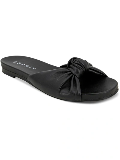 Esprit Tyla Womens Faux Leather Footbed Slide Sandals In Black