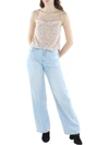 Le Lis Lila Womens Criss Cross Back Short Cropped In Purple
