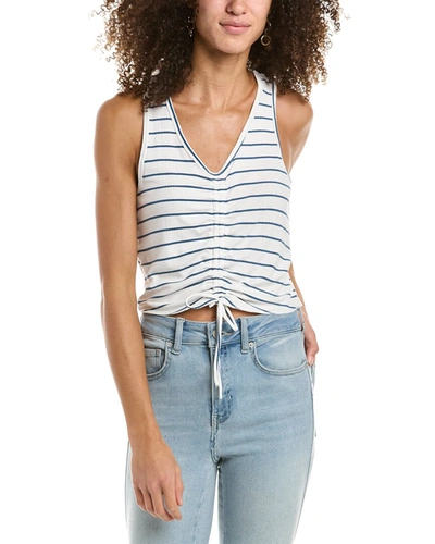 Ocean Drive Rib Knit Ruched Tank In White