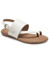 Aerosoles Avea Womens Toe Loop Memory Foam Slingback Sandals In White