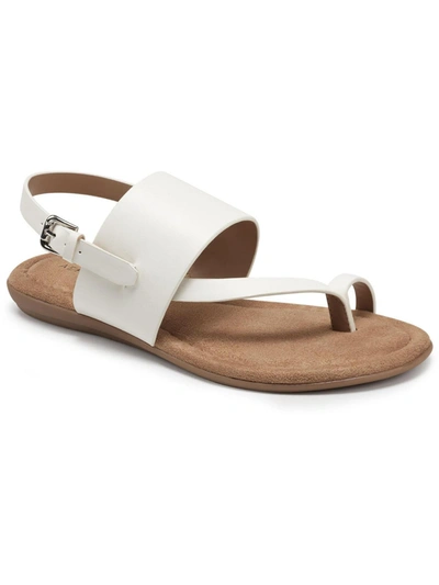 Aerosoles Avea Womens Toe Loop Memory Foam Slingback Sandals In White