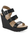 SUN + STONE SIENNAA WOMENS FAUX LEATHER STRAPPY WEDGE HEELS