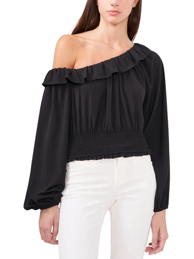 Riley & Rae Womens Ruched Drape Off The Shoulder In Black