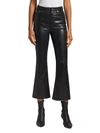 Rag & Bone Casey Coated Cropped High-rise Flared Jeans In Black