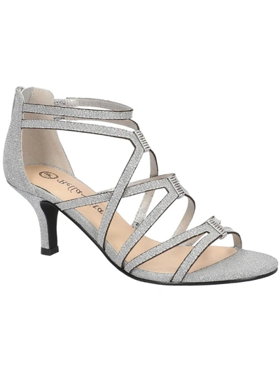 Bella Vita Karlette Womens Caged Glitter Gladiator Sandals In Silver