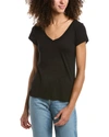 Splendid Maternity Cotton V-neck T-shirt In Black