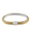 John Hardy Classic Chain 18k Gold And Sterling Silver Small Reversible Bracelet With Pave Diamonds In Gold And Silver
