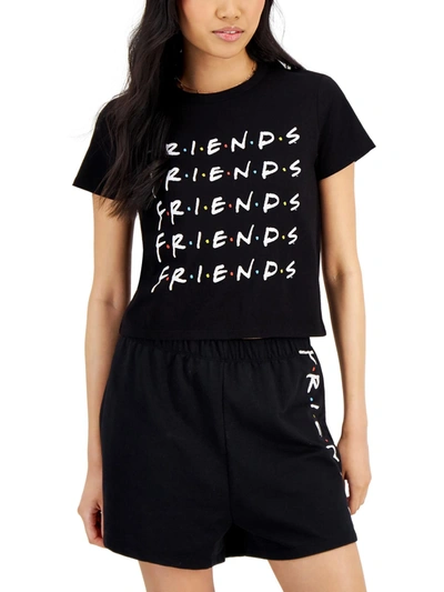 Love Tribe Friends Womens Tee Short Sleeves T-shirt In Black