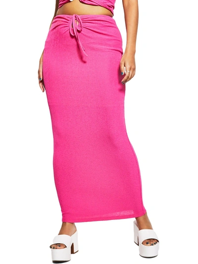 Royalty By Maluma Womens Tie Front Long Maxi Skirt In Pink