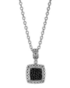 John Hardy Sterling Silver Classic Chain Medium Square Pendant With Black Sapphire In Black Sapphire
