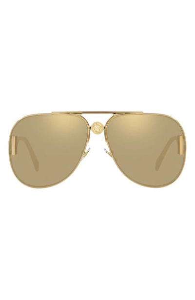 Versace 63mm Butterfly Sunglasses In Gold