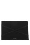 Alexander Mcqueen Leather Clutch With Mcqueen Graffiti Logo In Black