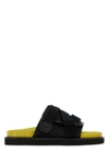 Ambush Buckle-embellished Padded Slides In Black