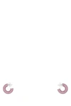 Amina Muaddi Embellished Metal Mini Cameron Earrings In Pink