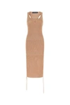 Andrea Adamo Biscuit In Stretch Mesh Dress In Camel