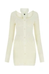 Andrea Adamo Ivory Stretch Viscose Blend Dress In White