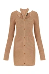 Andrea Adamo Racerback Knitted Midi Dress In Brown