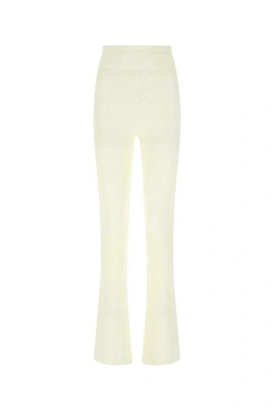 Andrea Adamo Ivory Stretch Viscose-blend Pants With Soft Tailoring In White