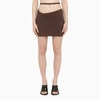 Andreädamo Stretch Viscose Knit Mini Skirt In Brown