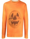 Givenchy Ceramics-print Crew-neck Jumper In Pumpkin