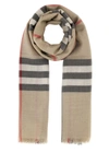 Burberry Embroidered Wool Blend Foulard In Checked
