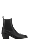 Chloé 60 Studded Leather Ankle Boots In Black