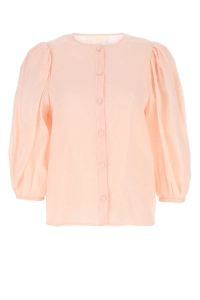 Chloé Puff-sleeve Blouse In Pastel