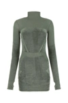 Dion Lee Chenille Intarsia Long-sleeved Mini Dress In Gray